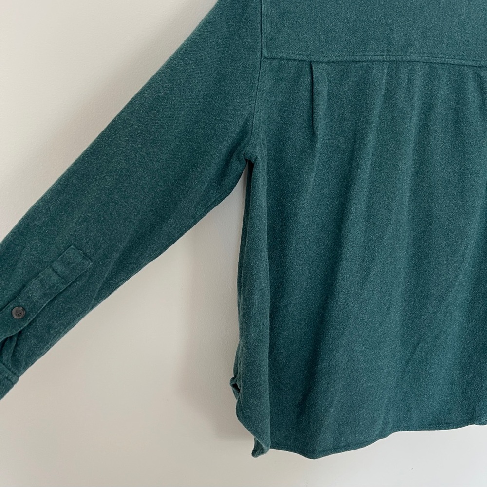Madewell Teal Green Flannel Button Down Shirt Medium Oversized Ex-Boyfriend Top - Picture 8 of 10
